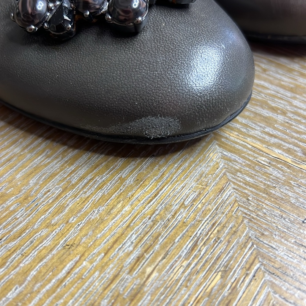 STUART WEITZMAN Grey Embellished Ballerina Flats 9.5 - Picture 4 of 11